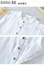 Chinese Style Spring and Summer Loose High-end Men's Linen Short-sleeved Cotton Linen Casual Breathable Shirt Collar T-shirt
