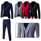 Men Blazers 3Pieces Sets Wedding Formal Elegant Business Luxury Full Vest Pants Coats Classic Jackets Suit Coat Blazers Trousers
