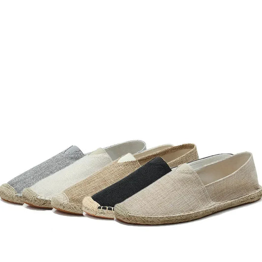 2024 Spring summer Men Canvas Shoes Breathable Men Casual Shoes For Man Slip-On Cheap Hemp Shoes Men Footwear Flats