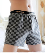 3PCS/Pack 95% Cotton Soft Plaid Alo Boxers Hombre Loose Breathable Hygroscopic Mens Shorts Sport High Elastic Waist Underwear