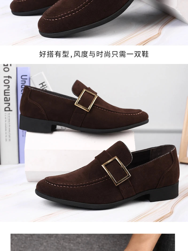 Mens Fashion Black Leather Shoes Autumn British Style Formal Business Footwear Low Top Commute Style Dress Shoes For Suits