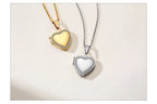 Vnox Light Heart Locket Pendants for Women Men Openable Photo Frame Glossy Stainless Steel Necklaces Family Love Collar