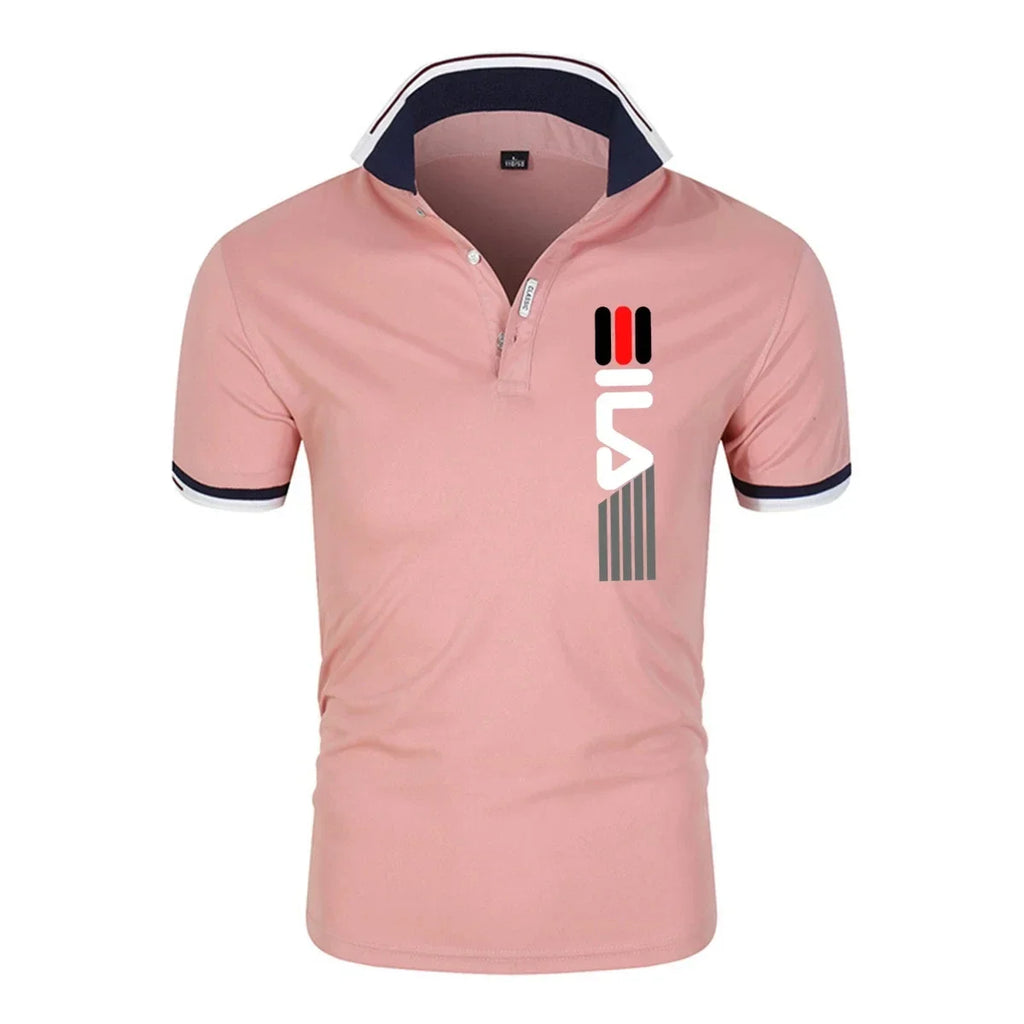 Summer New Men's Lapel  Polo Shirt printing  Short Sleeve Casual Business Fashion Slim Fit Polo Shirt for Men