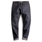 Maden Retro 14.5oz Selvedge Raw Denim for Men's Jeans with YKK Zipper Fly Embroidery Straight Jeans Classic Solid Color Trousers