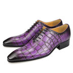 Fashion Crocodile Pattern Print Genuine Leather Shoes Summer Men Dress Wedding Shoes Casual Business Pointed Toe Leather Shoes