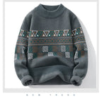 Men's Fashion stripe pattern Sweaters 2024 Autumn/Winter Loose Knittwear Men sweater youth Thick Warm wool pullovers M-4XL ﻿