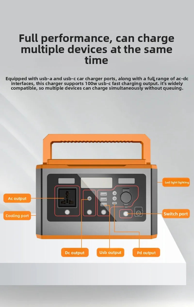 2026 500W Portable Outdoor Emergency Power Station CE Certified Travel Energy Storage Box Household Backup Power Supply