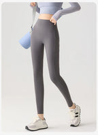 Women's Pockets Yoga Pants Cloud Touch Ice Silk Shark Leggings High Waist Tummy Control Butt Lifting Sports Leggings  Running