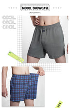 Men's Pure Cotton Boxer Shorts Underwear High Waist Big Underpants Casual Plaid Plus Size Aro Pants Pajama Bottoms at Home M-3XL