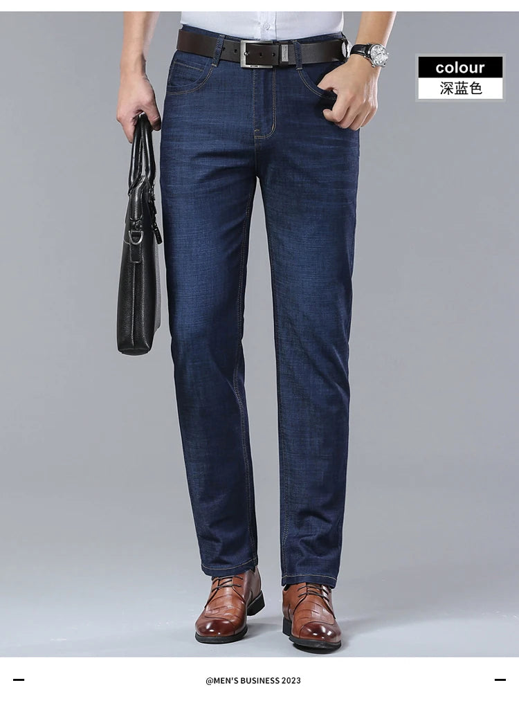 2026  New In Summer Thin Jeans Men's Loose Lightweight High Quality Straight Trendy Versatile Long Pants