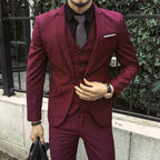Men Blazers 3Pieces Sets Wedding Formal Elegant Business Luxury Full Vest Pants Coats Classic Jackets Suit Coat Blazers Trousers