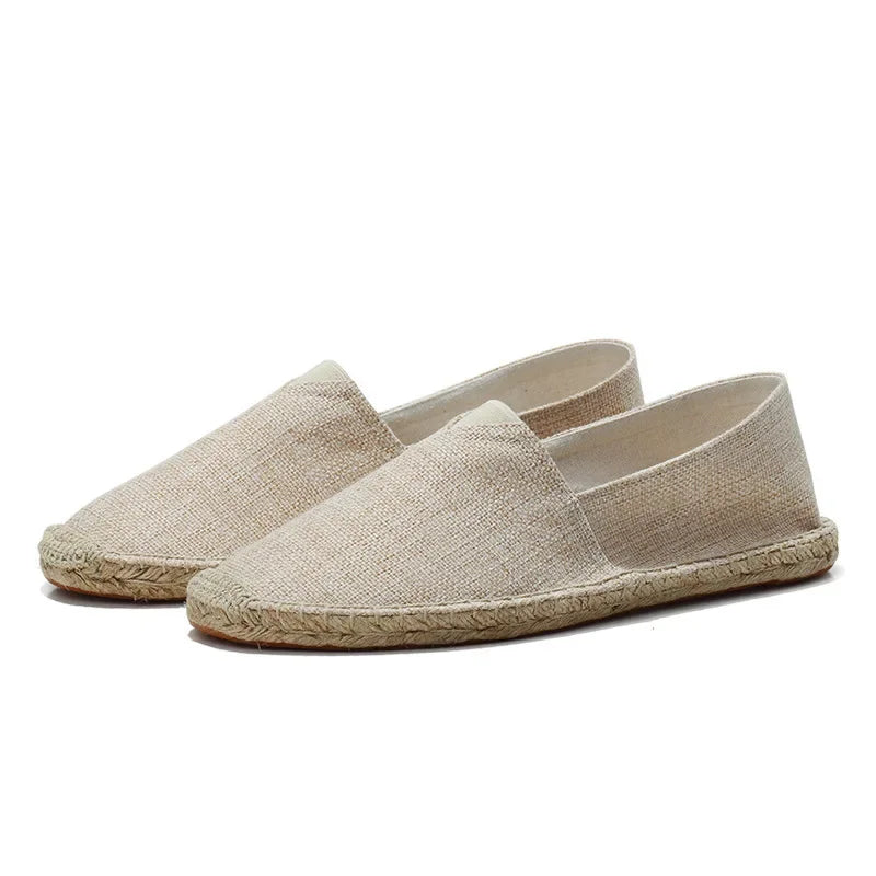 2024 Spring summer Men Canvas Shoes Breathable Men Casual Shoes For Man Slip-On Cheap Hemp Shoes Men Footwear Flats