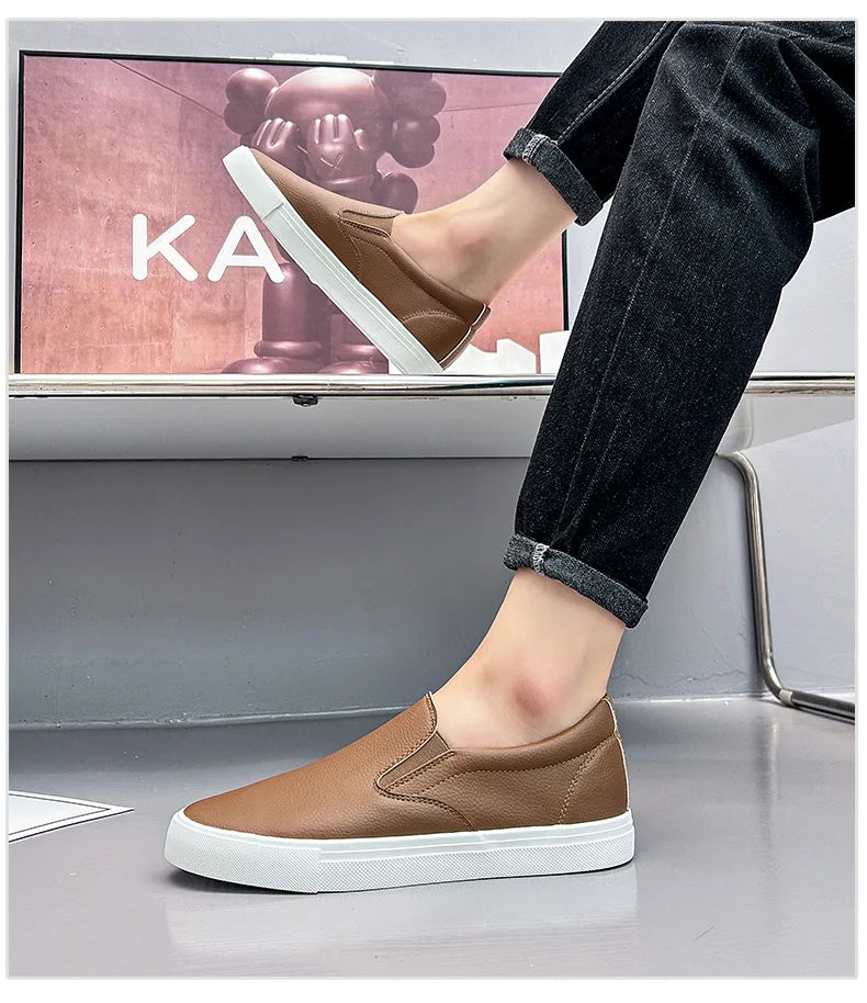 Men's Casual Shoes Grey Brown Flat Bottomed Casual Board Shoes Mens Loafers Man Shoes Casual Sneakers Men