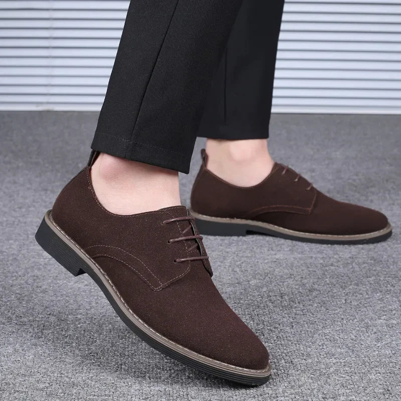 Summer Mens Dress Shoes Suede Man Oxford Shoes Large Sizes Flats Classic Men Sneakers Comfortable 2025 New Zapatillas De Deporte