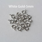 925 Sterling Silver Spring Ring Clasp with Open Jump Ring, 5-8mm Spring Ring Clasps with Open Ring For Jewelry Making Findings