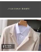 New Mink Wool Cardigan Men's Padded Sweater Coat Business Casual Knitted Cashmere Sweater Coat