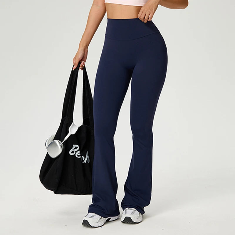 TRY TO BN Yoga Pants Pocket Back Flare Leggings Sports Fitness High Waisted Scrunch Leggings Workout Trousers Gym Woman Clothing