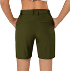 Women's Hiking Cargo Shorts Quick Dry Nylon Shorts Summer Travel Active Golf Shorts with 6 Pockets Water Resistant