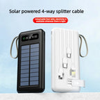 10000/20000mAh Outdoor Solar Large-capacity Mobile Power Bank for IPhone Android Phone Shared Self - Contained Cable (CCC)