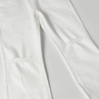 Urban Street Mens Slim Fit Flared Jeans White Black Distressed Jeans Overall Y2k Solid Color Washing Skinny Jeans Men Ripped