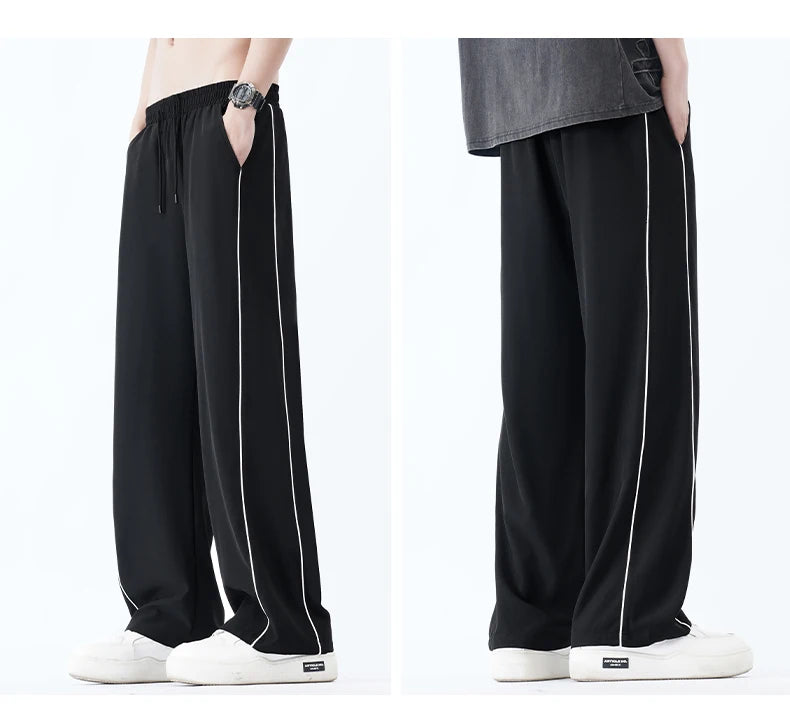 Summer Men Sweatpants Joggers Straight Pants Neutral Breathable Loose Outdoor Quick Drying Fabric Fitness Pants Casual Trouser