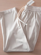 2025 Summer New Style Lightweight Breathable Smooth and Loose Straight Sweatpants Draped and Elastic Home Men's Casual Pants