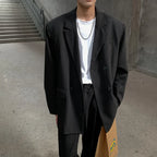 Spring Summer New Fashion Men's Korean Striped 2-piece Set Suits Blazers Pants Casual Trendy Straight Business Suit Male Sets