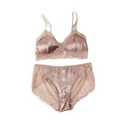 Birdtree Silk Lining French Solid Underwear, 2026 New Elegant Basic Bra Set, Thin Lace Spliced Bras For Women S30360QC