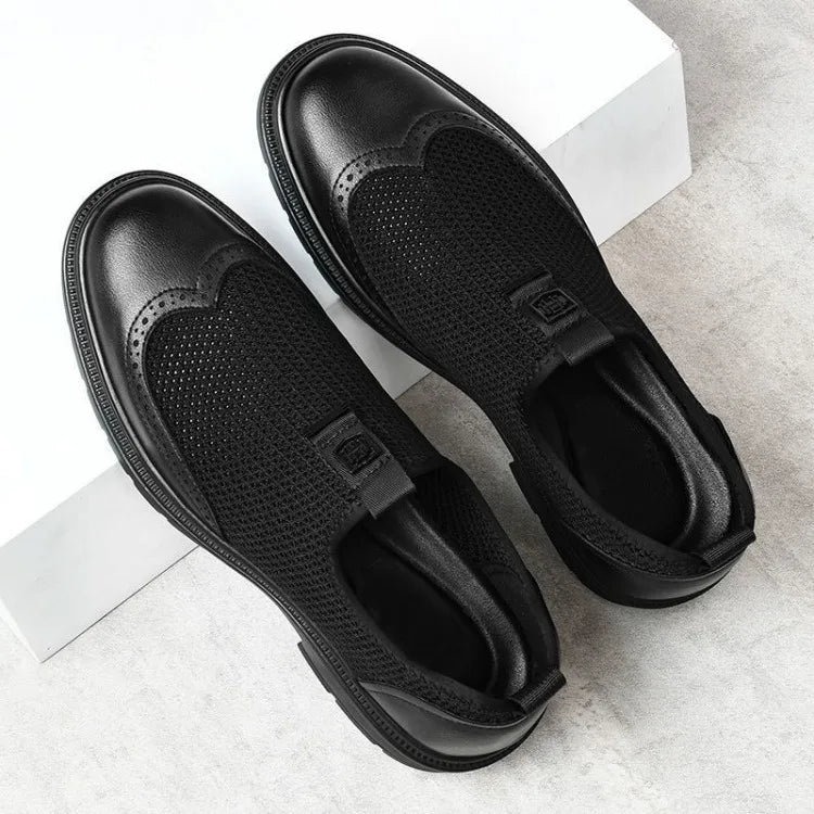 2026 New Men's Soft Leather Shoes Sandals Business British Style Groom Wedding Suit Perforated Breathable Anti-Slip