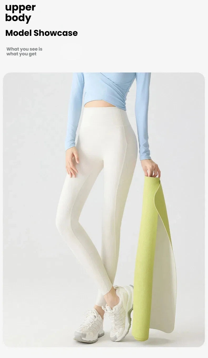 Women's Pockets Yoga Pants Cloud Touch Ice Silk Shark Leggings High Waist Tummy Control Butt Lifting Sports Leggings  Running