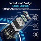 Kuugro USB 9V Rechargeable Battery 1100mAh Type-C Rechargeable 6F22 9V Li-ion Battery for RC Helicopeter Model Multimeter Toy