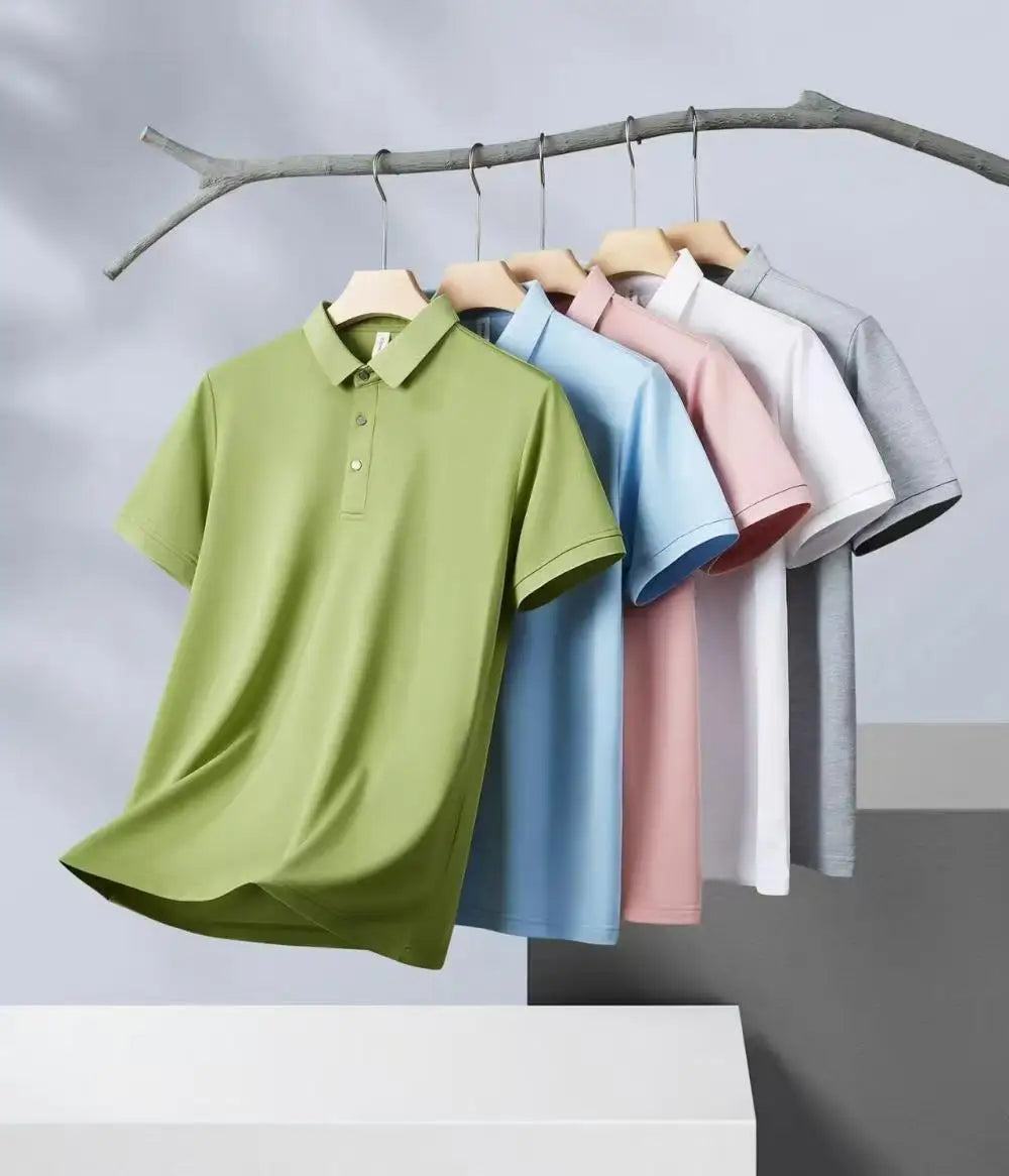 Embroidery polo shirt ultra-light men's quick-drying breathable sweat-wicking shirt suitable for fitness gym and running