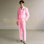 Cropped Men's Suits Formal Wedding Groomsmen 2 Piece Jacket Pants Sets Fashion Male Clothing High Quality Male Clothing Costume