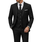 Men's 2 Piece Suit Set Solid Color Elegant Wedding Formal Business Dress Blazer Vest Pants Classic Tuxedo for Party Groomsmen