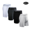 4pcs Long Boxers for Men Underwear Plus Size Men's Panties Sexy Long Leg Underpants Cotton Mens Boxer Shorts Fashion Male Trunk