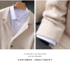 New Mink Wool Cardigan Men's Padded Sweater Coat Business Casual Knitted Cashmere Sweater Coat