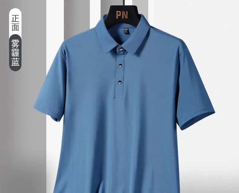 Summer Plus Size 7xl 8xl 9xl Polo Shirt Men Quick Dry Ice Silk Breathable Polo Men's Oversize Business Polo Shirt Brand Clothing