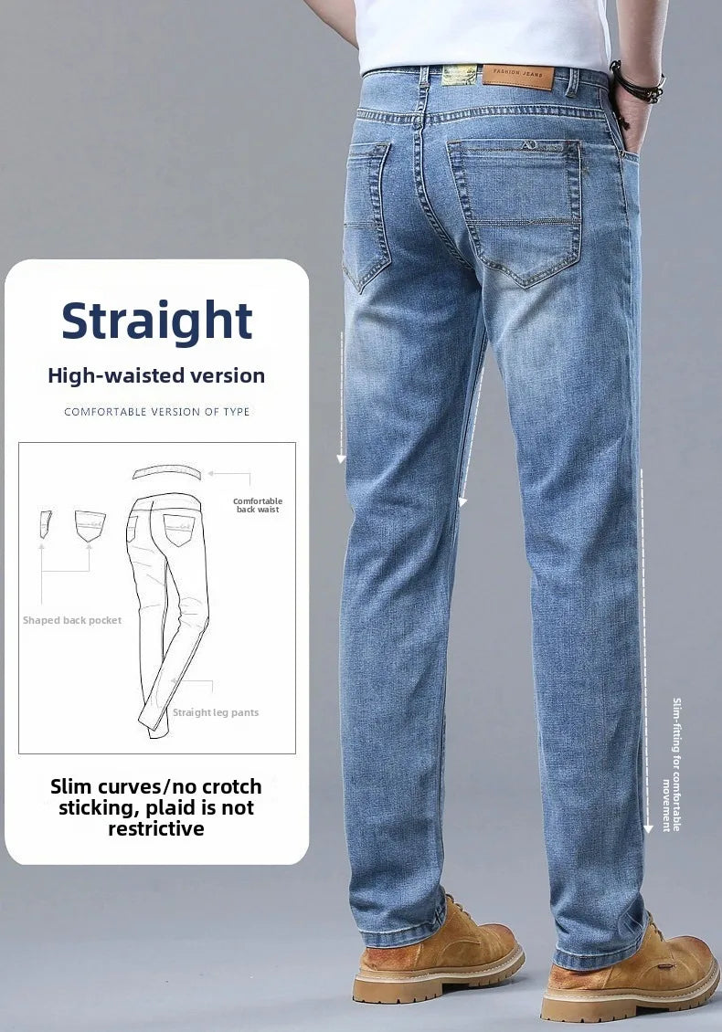 2026 Brand Best Price Comfort Straight Denim Pants Men's Jeans Business Casual Elastic Male High Quality Trousers