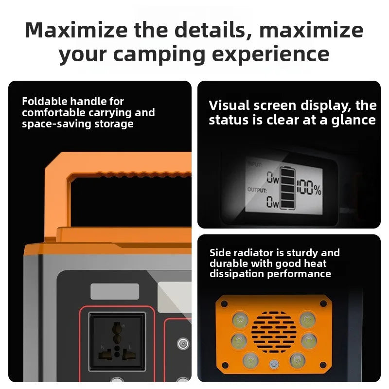 2026 500W Portable Outdoor Emergency Power Station CE Certified Travel Energy Storage Box Household Backup Power Supply