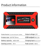 EAFC 12V Portable Car Jump Starter Power Bank with Battery Booster Charger Auto Emergency Start-up Lighting - Vehicle Starting D