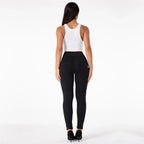 Shascullfites High-Waisted Women's Fitness Pants Korean Style Casual Skinny Stretch Zipper Joggers Black Leggings for Women