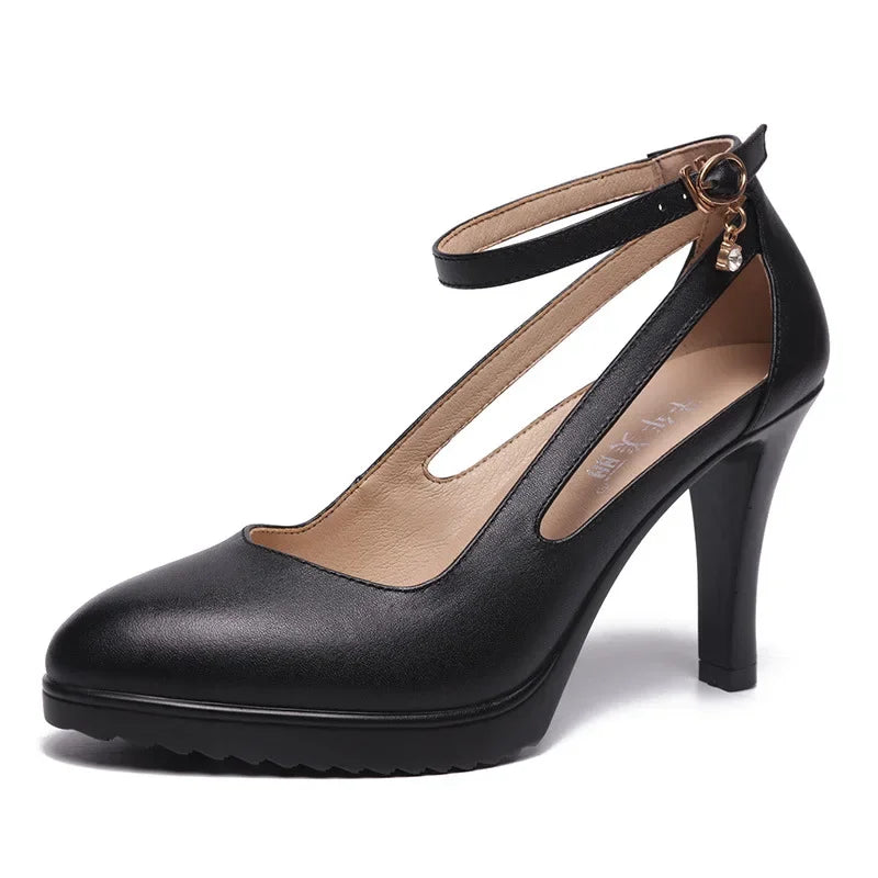 8cm 11cm Size 32-43 Ankle Buckle Red White Wedding Shoes Bride Platform Pumps 2026 Fall Shallow High Heels Shoes Model Party