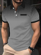 Summer men's Lapel short-sleeved T-shirt, Contrasting Polka Dot Shirt Polo Sport Golf Business Thin Polo