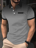 Summer men's Lapel short-sleeved T-shirt, Contrasting Polka Dot Shirt Polo Sport Golf Business Thin Polo