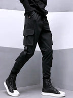 New 2025 Black Cargo Pants Men Summer Hip Hop Streetwear Harajuku Pockets Harem Trousers Joggers Pant Man and Women