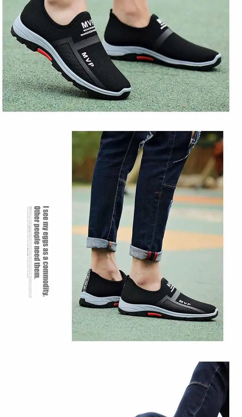 Slip on Mesh Men Shoes Lightweight Sneakers Men Fashion Casual Walking Shoes Breathable Slip on Mens Loafers Zapatillas Hombre
