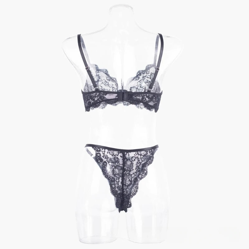 Tornova Sexy Lace Lingerie Suit for Women Mesh See-through Sexy Interesting Lingerie Two-Piece Ladies Body Shaping Underwear Set
