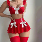 Sexy Lingerie Seamless Underwear Fancy Women Erotic Outfit Open Sexy Bra Set Fantasy Mini Skirt Bra Set Cosplay Costumes Women