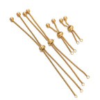 3pcs/lot 304 Stainless Steel Adjustable Slider Chains with Ball Ends for DIY Bracelet Pendants Jewelry Making Extender Chain