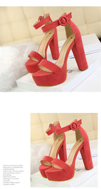 Brand Elegant Sandals Women High Heels Pumps Super High Heel 13cm Women'S Banquet Sandals Waterproof Platform Toe Sandals